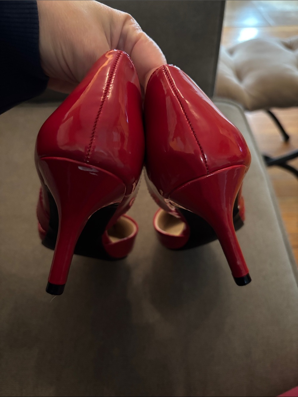 Life Stride Red Patent Suki Mid Heel Pumps - Picture 6 of 9